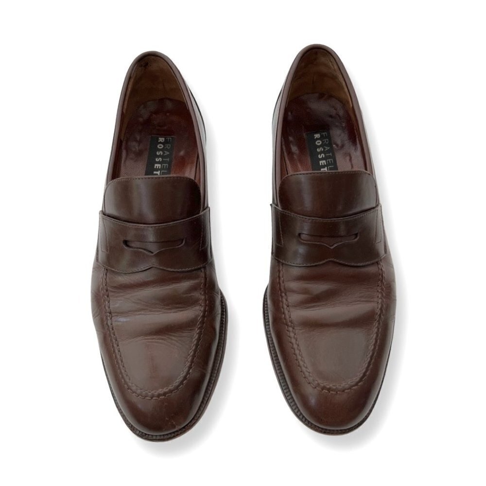 Fratelli Rossetti brown leather men loafers size 7.5